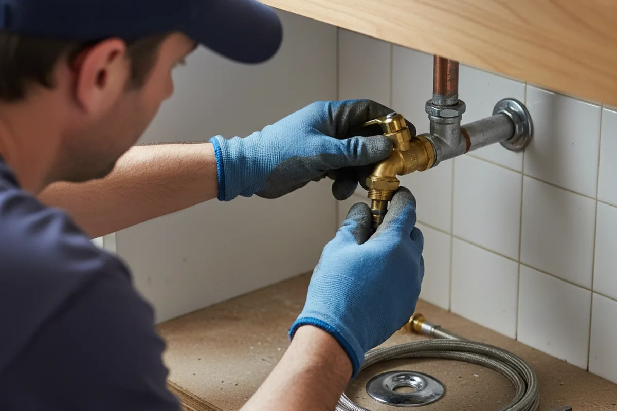 Shutoff valve and fitting work during Burst Pipe Repair in Howell